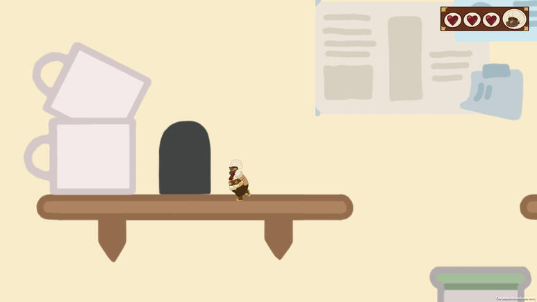 Level 1 - The player approaches a mousehole